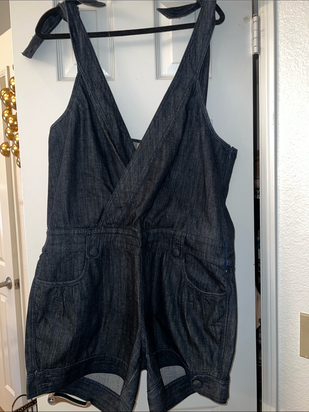 Freestyle Dark Denim Tie-Shoulder Romper Size 16